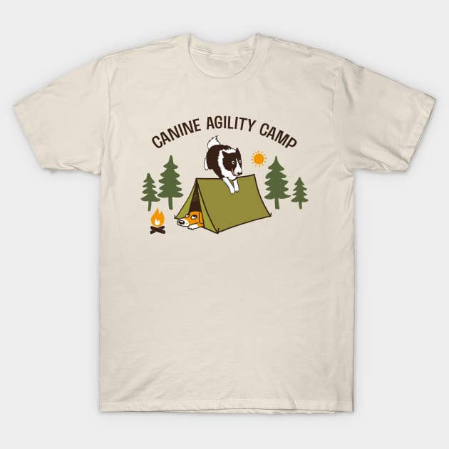 Canine Agility Camp | Border Collie Dog Agility T-Shirt by Coffee Squirrel